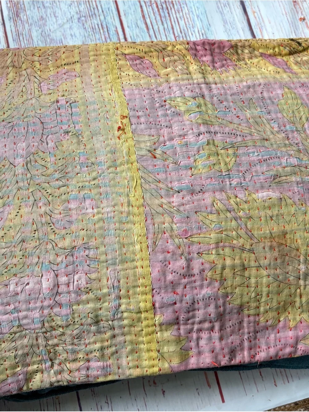 House of Cindy Kantha Pillow. 20x13”